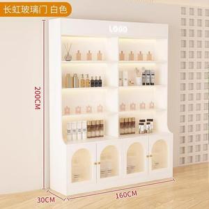 Vitrina expositora de cosméticos para salón de belleza, vitrina de uñas con puerta de vidrio para almacenamiento de productos de cuidado de la piel, estante multinivel. - Product Image 4