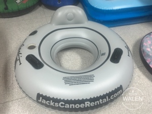 Double <strong>River</strong> <strong>Run</strong> 1-Person <strong>Inflatable</strong> <strong>Floating</strong> Water Lounge Tube Orange Blue 76&quot;*48&quot; - Product Image 5