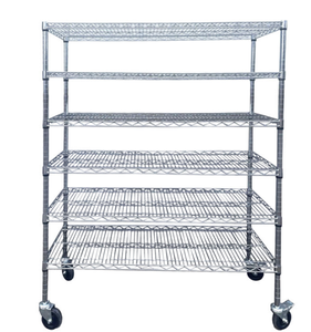Oem ODM Chrome mạ dây kệ giá 5 lớp có thể điều chỉnh kim loại lưới kệ cho cửa hàng nhà kho - Product Image 3