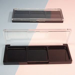 Disposable 3-Pan Rectangle Eyeshadow Compact ABS Packaging with Clear <b>Window</b> and Mirror for Face Cream Makeup - Product Image 5
