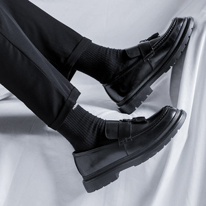 Mocassini da <span class=keywords><strong>Uomo</strong></span> con Nappine e Plateau, Comodi con Punta Larga e Rotonda, Slip-on con Suola a Tacco Basso, <span class=keywords><strong>Scarpe</strong></span> Eleganti da Lavoro e Ufficio - Product Image 4