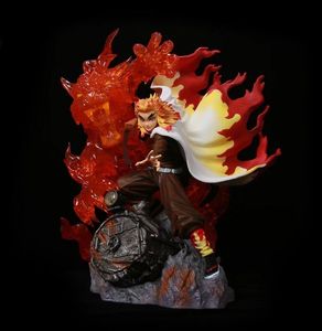 39CM Demon Slayer <span class=keywords><strong>Kimetsu</strong></span> <span class=keywords><strong>No</strong></span> <span class=keywords><strong>Yaiba</strong></span> Rengoku Kyoujurou personaje de dibujos animados modelo de juguete PVC Anime figura estatua - Product Image 1