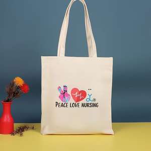 Fashion Nurses Canvas Tote Bags Women Men Medical <b>Stethoscope</b> Shopping Bag Nurses Life Gifts Casual Shoulder Bag - Product Image 2