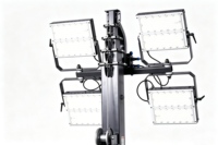 Tour d'éclairage mobile diesel à LED de conception américaine 4x320W IP65, réservoir 160L, mât 360°, monté sur remorque, pneus larges, pour l'exploitation minière et la construction, Ra95