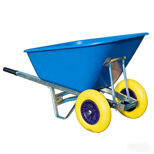 <span class=keywords><strong>Carretilla</strong></span> de Gran Capacidad de 200L, Resistente, con Doble <span class=keywords><strong>Rueda</strong></span>, Carro de Jardín Industrial para Construcción y Trabajo Agrícola - Product Image 2