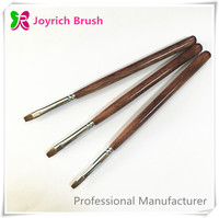 Vente directe d'usine, pinceau à ongles en bois rouge résistant à l'acétone Joyrich, pinceau à gel pour vernis à ongles UV avec poils en nylon