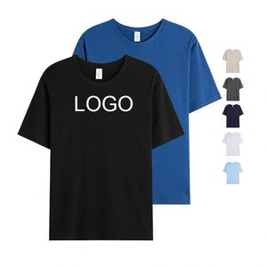 Camiseta Casual Personalizada al por Mayor, 180 g/m², 100% Algodón Peinado, Tejido Sólido Transpirable, Corte Regular Unisex para Hombre, con Logotipo Frontal - Product Image 1