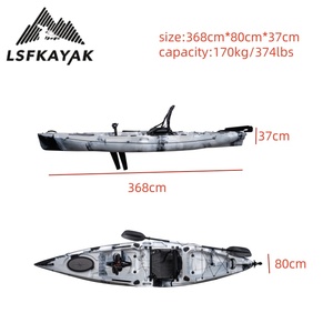 2025 Factory 12FT Fin Drive Kayak Pedal Kayak HDPE Water Craft para uso <span class=keywords><strong>de</strong></span> una persona para <span class=keywords><strong>pesca</strong></span> al aire libre y juegos <span class=keywords><strong>de</strong></span> agua - Product Image 2