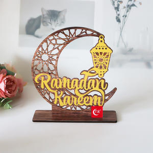 Meilleure vente islamique musulman Table ornement Ramadan décoration en bois Eid Al-Fitr <span class=keywords><strong>Aid</strong></span> <span class=keywords><strong>Moubarak</strong></span> Kareem cadeau fête fournitures - Product Image 5