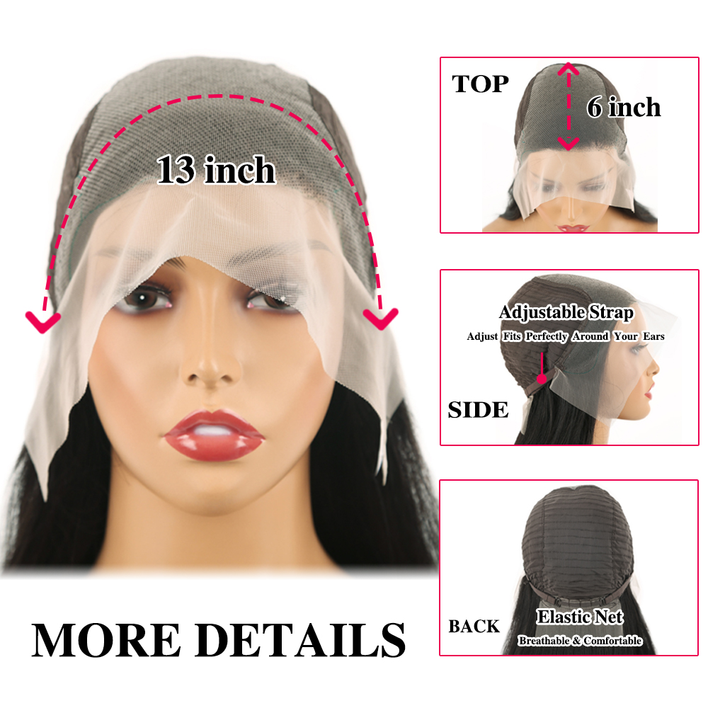 Peluca frontal de encaje 6x13