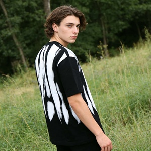 T-shirts pour hommes personnalisés, style streetwear, 100% coton, imprimé lettres, tricotés, design uni, respirants, écologiques - Product Image 3