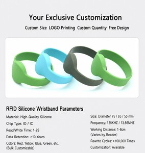 Bracelet en silicone NFC RFID 13,56 MHz ISO14443A pour paiement sans contact et contrôle d'accès, compatible avec les téléphones Android et iOS - Product Image 5