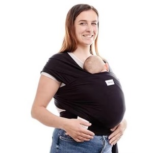 Muestra gratuita de portabebés tipo bandolera informal para recién nacidos y niños pequeños - Portabebés ligero y manos libres de 7 a 35 libras (Negro Sable) - Product Image 1