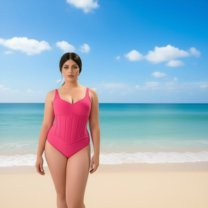 HDJ Plus Size One Piece Swimsuit Tummy Control Conservative Beachwear Sexy Monokini Bathing Suit BZ77041 - Product Image 3