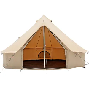 Acome आउटडोर डेरा डाले हुए Yurt Teepee Glamping घंटी तम्बू निविड़ अंधकार Large5 + व्यक्ति FamilyTent