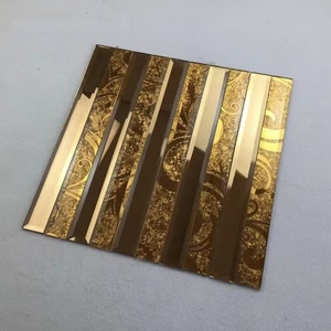 Venta al por mayor <span class=keywords><strong>de</strong></span> lujo teñido biselado 30cm * 30cm cuadrado espejo <span class=keywords><strong>de</strong></span> cristal mosaico azulejos artesanía pegatinas - Product Image 3