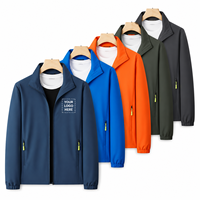 Chaqueta Deportiva Ligera para Hombre con Logotipo Imprimible, Cuello Alto, Cierre Completo, Color Neón, Uniforme Personalizado para Equipo, Venta al Por Mayor, 20 Colores