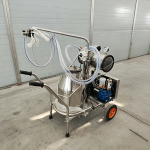 Machine à traire mobile électrique à pompe à vide pour bovins et ovins avec seau à lait simple ou double - Product Image 2