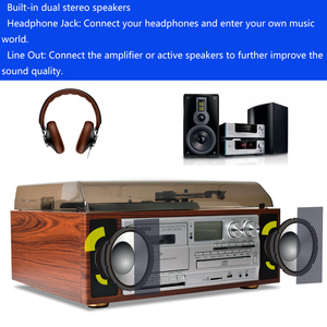 Tocadiscos de <span class=keywords><strong>Vinilo</strong></span> con Retorno Automático de Tamaño Completo en Oferta, Reproductor de Gramófono con Cassette, Reproducción y Grabación por USB y SD, CD y RADIO - Product Image 4
