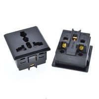 Prise de courant CA multifonction pour serveur IA GPU avec porte de sécurité, noire, 13A 250V, connexion sans soudure, vis de verrouillage, prises UK AU US EU
