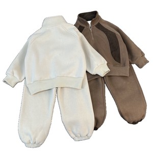 Autumn and Winter Children's Clothing Set Casual Solid Worsted Sweat <strong>Suit</strong> Fashionable Two-Piece Set for <strong>Boys</strong> and Girls - Product Image 5