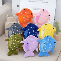 Vente en gros de mini porte-monnaie en peluche Kawaii, sac de rangement mignon en forme de requin, porte-monnaie en peluche, porte-clés créatif, cadeau pour filles