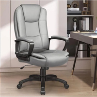 Chaises de direction ergonomiques pour le travail du patron en cuir blanc populaire Chaises de direction avec accoudoirs rembourrés à hauteur réglable