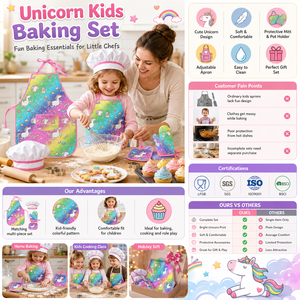 Custom Wholesale Children's <strong>Baking</strong> <strong>Set</strong> unicorn Apron Cake Making Tools Play House Kitchen Christmas <strong>Gift</strong> Kids <strong>Baking</strong> <strong>Set</strong> - Product Image 1