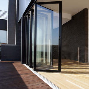 Puertas plegables de vidrio templado con aislamiento térmico de estilo nórdico insonorizado, puertas plegables de acordeón para Patio para balcón - Product Image 1