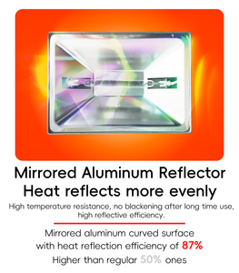 Lámpara Infrarroja de Fibra de Carbono BLUEWORTH para Mascotas, 175/275W, Ajustable, Cubierta Cuadrada, Diseño Colgante, Enchufes Americanos 110V, Duradera, para Calentar Animales - Product Image 4