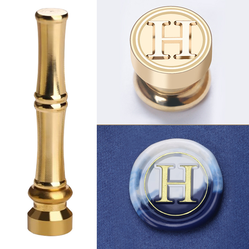Single-stamp letter H (mini copper head bamboo joint handle)
