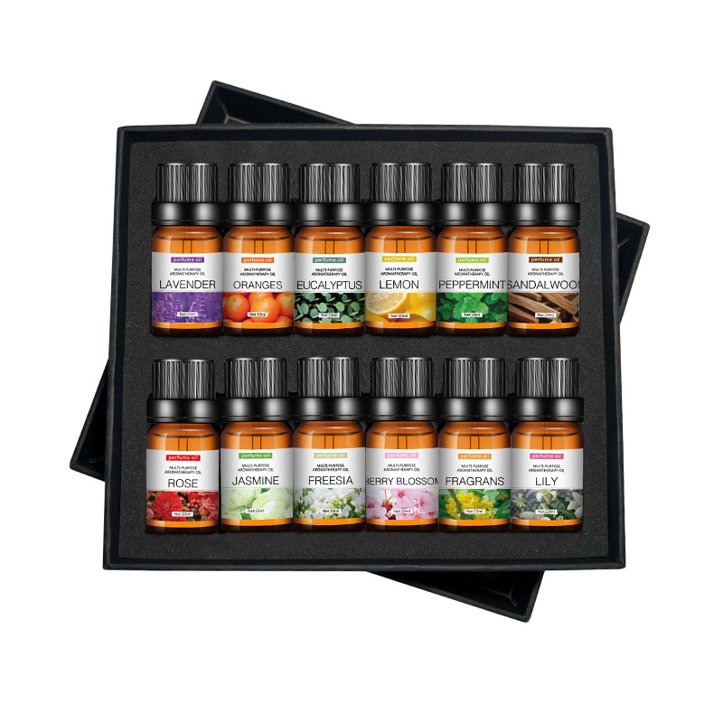Ensemble d'huiles essentielles d'aromathérapie solubles dans l'eau-12 pièces