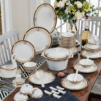 Ensemble de vaisselle nordique royal écologique en porcelaine blanche Nativité ensemble de bols et assiettes en porcelaine européenne