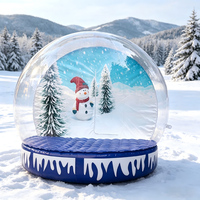 Globe de Noël gonflable de qualité commerciale avec bonhomme de neige, tente bulle transparente pour exposition extérieure en jardin