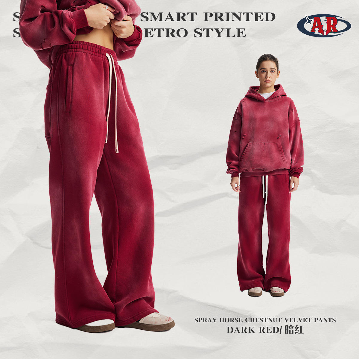 7792 trousers-dark red