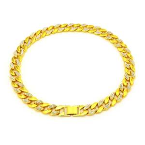Chaîne cubaine <span class=keywords><strong>en</strong></span> alliage HY Hip-Hop, accessoires collier et bracelet, 15 mm, strass <span class=keywords><strong>en</strong></span> cristal, chaîne ondulée deux-<span class=keywords><strong>en</strong></span>-un, bague unisexe - Product Image 5