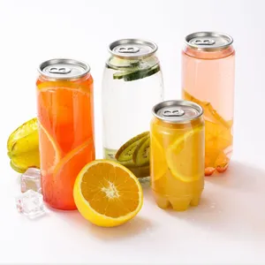 200ml 330m 500ml 650ml Pet Transparent Soft Drink Can Plastic Soda Can Beverage Can With Easy Open Lid