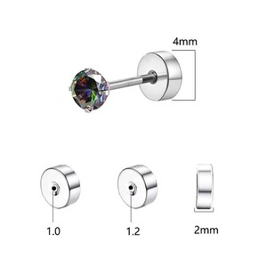 Stainless Steel DIY <b>Earring</b> Accessories Round Spherical Flower Shape 4 5mm <b>Stud</b> <b>Earrings</b> Unisex Jewelry Parts - Product Image 2