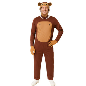 Disfraz de mono para adultos, talla única, con sombrero y guantes, para fiestas de Halloween y juegos de rol - Product Image 2