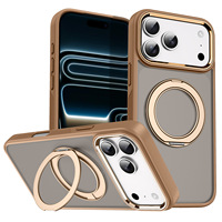 Coque de téléphone antichoc magnétique avec bézel de caméra surélevé, protection de l'objectif, anti-chute, support rotatif à 360 degrés pour iPhone 18 Pro Max
