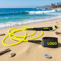 Laisse de surf en TPU robuste personnalisée avec double attache pivotante pour planche à pagaie, planche de surf et bodyboard - Motif imprimé
