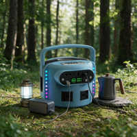 Batterie LiFePO4 200W 400W, banque d'alimentation multifonctionnelle, station d'alimentation solaire portable, alimentation de secours pour le camping en plein air, les voyages et les situations d'urgence