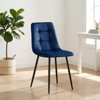 Chaise de salle à manger élégante et confortable en velours avec pieds en métal robustes pour l'approvisionnement transfrontalier