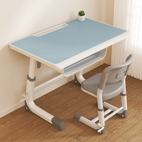 Prix de gros Bureau d'étude moderne et chaise à roulettes Bureau d'étude ergonomique en bois pour enfants avec fente pour livres Bureau d'étude