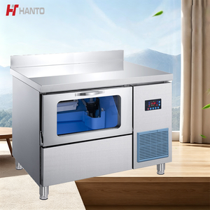 เครื่องทำน้ำแข็งอเนกประสงค์แบบตั้งโต๊ะสำหรับร้านค้า พร้อมไฟบลูไลท์ฆ่าเชื้อและระบบทำความสะอาดอัตโนมัติแบบสัมผัสเดียว เหมาะสำหรับร้านอาหารขนาดเล็กและร้านชานม - Product Image 1