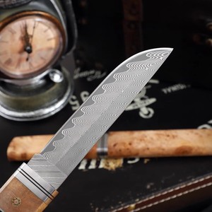 Cuchillo Damasco VG10 Personalizado con Mango de Madera White Shadow, Cuchillo de Caza Profesional de Hoja Fija con Funda - Product Image 4