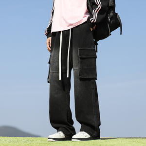 Customized logo Thin <b>overalls</b> for <b>men</b> and loose teenagers in summer breathable fashionable popular outdoor skilling leisure - Product Image 5