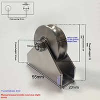 Roue de poussée et de traction en acier inoxydable avec bloc de roulement pour quincaillerie de levage de portes et fenêtres mobiles