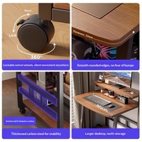 Bureau d'ordinateur de petite taille soigneusement sélectionné, table de chevet mobile en bois massif pour l'accueil d'un unité de système ou d'un poste de travail