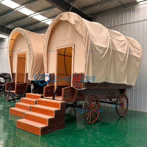 Hôtel de luxe Camping Wagon Tente/maison Wagon couvert en bois extérieur luxe Mobile Carriage Tente Glamping Wagon pour le camping - Product Image 3